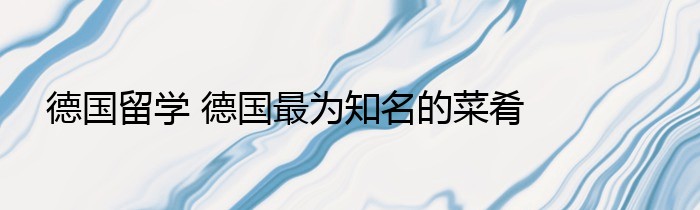 德国留学 德国最为知名的菜肴