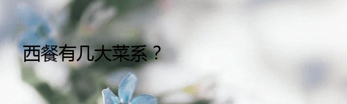 西餐有几大菜系？