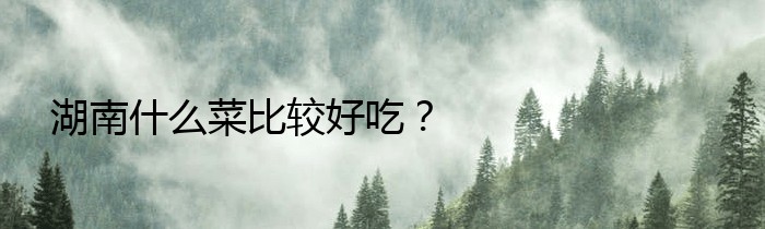 湖南什么菜比较好吃？