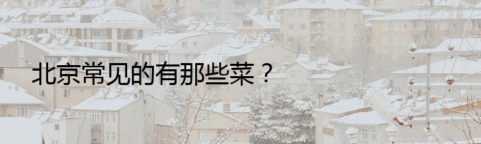 北京常见的有那些菜？