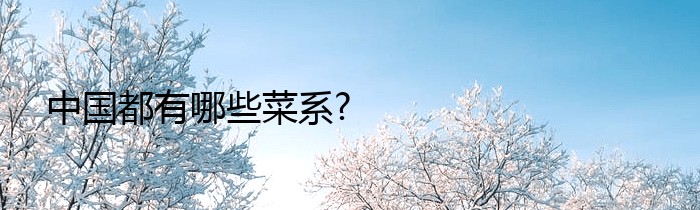 中国都有哪些菜系?