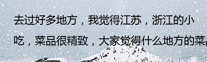 去过好多地方，我觉得江苏，浙江的小吃，菜品很精致，大家觉得什么地方的菜品更好呢？