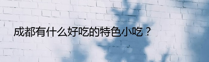 成都有什么好吃的特色小吃？