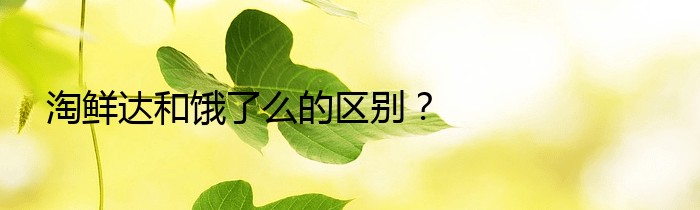 淘鲜达和饿了么的区别？