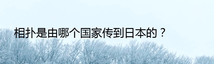 相扑是由哪个国家传到日本的？