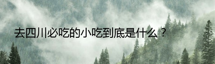 去四川必吃的小吃到底是什么？