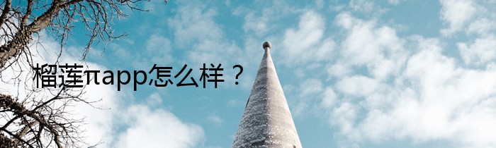 榴莲πapp怎么样？