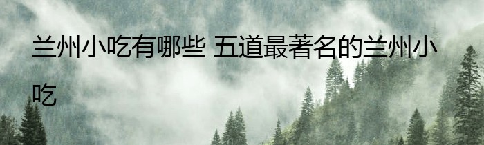 兰州小吃有哪些 五道最著名的兰州小吃