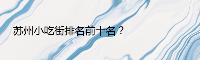 苏州小吃街排名前十名？