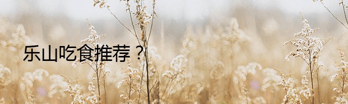 乐山吃食推荐？