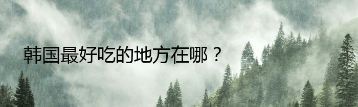 韩国最好吃的地方在哪？