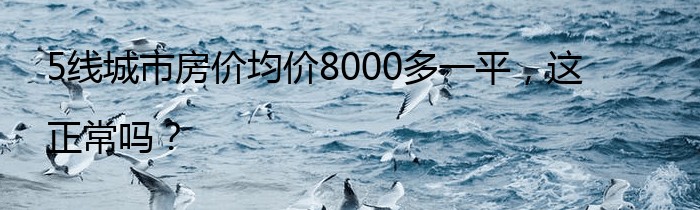 5线城市房价均价8000多一平，这正常吗？