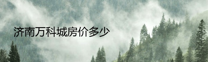 济南万科城房价多少