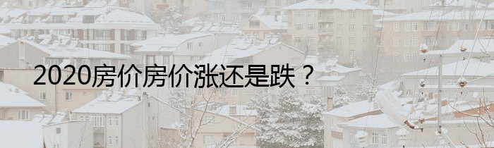 2020房价房价涨还是跌？