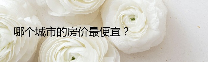 哪个城市的房价最便宜？