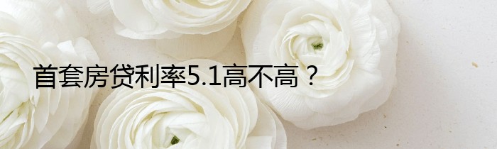 首套房贷利率5.1高不高？