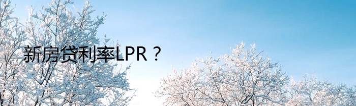 新房贷利率LPR？