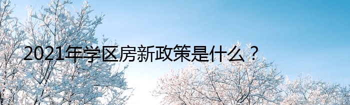 2021年学区房新政策是什么？