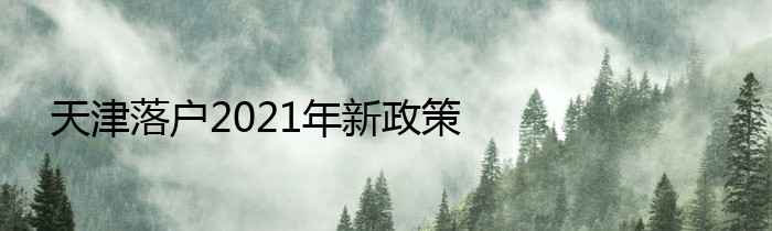 天津落户2021年新政策