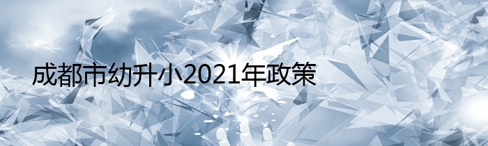 成都市幼升小2021年政策