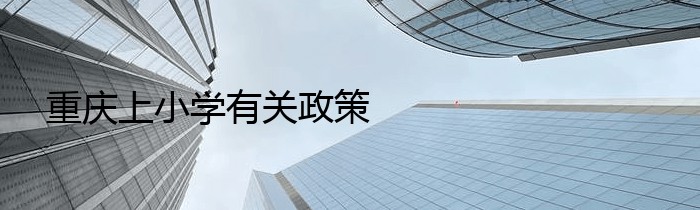 重庆上小学有关政策