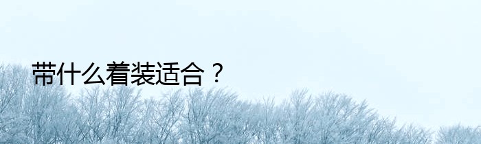 带什么着装适合？