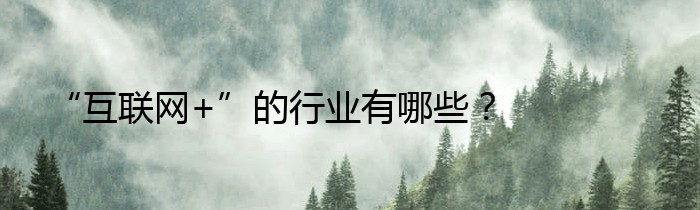 “互联网+”的行业有哪些？