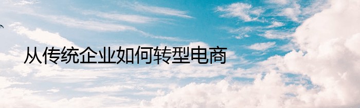 从传统企业如何转型电商