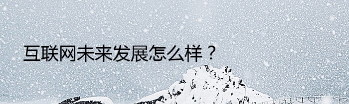 互联网未来发展怎么样？