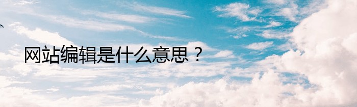 网站编辑是什么意思？