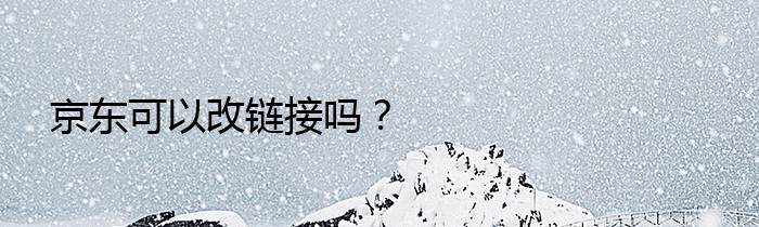 京东可以改链接吗？