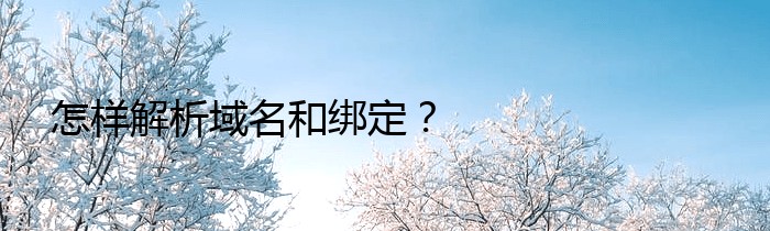 怎样解析域名和绑定？