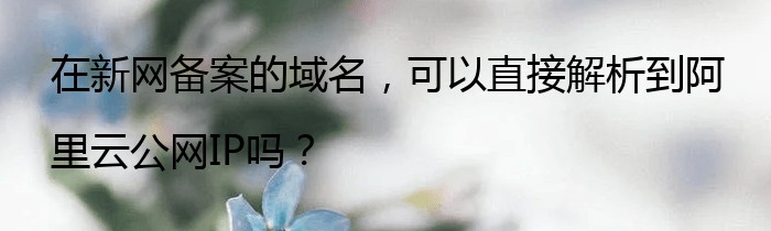 在新网备案的域名，可以直接解析到阿里云公网IP吗？