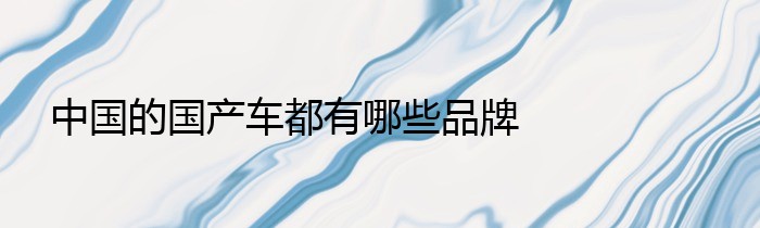 中国的国产车都有哪些品牌