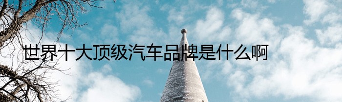 世界十大顶级汽车品牌是什么啊