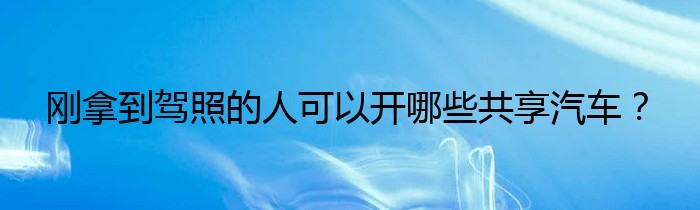 刚拿到驾照的人可以开哪些共享汽车？