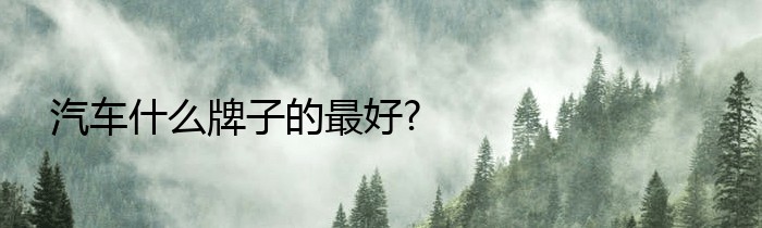 汽车什么牌子的最好?