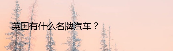 英国有什么名牌汽车？