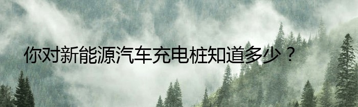 你对新能源汽车充电桩知道多少？