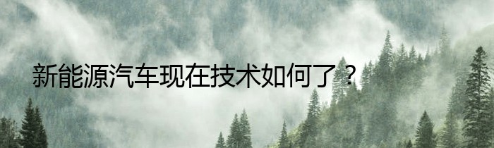 新能源汽车现在技术如何了？