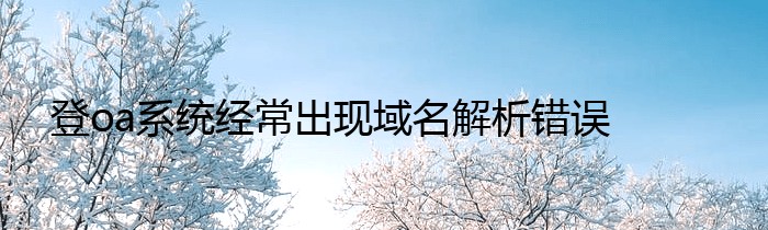 登oa系统经常出现域名解析错误