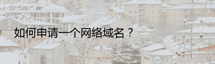 如何申请一个网络域名？