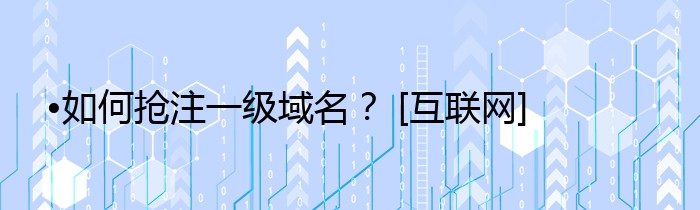 •如何抢注一级域名？ [互联网]