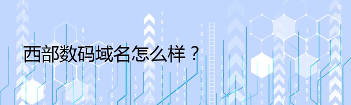 西部数码域名怎么样？