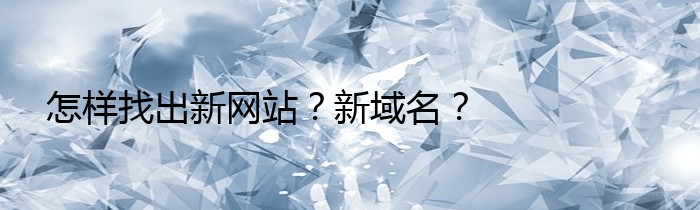 怎样找出新网站？新域名？