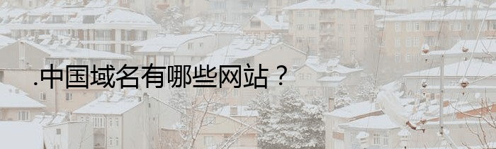 .中国域名有哪些网站？