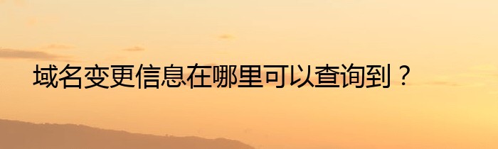 域名变更信息在哪里可以查询到？