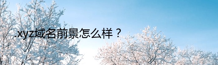 .xyz域名前景怎么样？