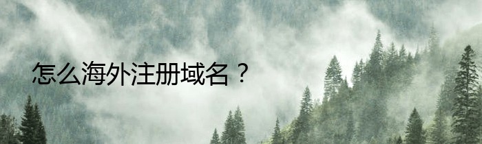 怎么海外注册域名？