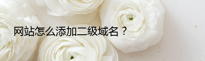 网站怎么添加二级域名？